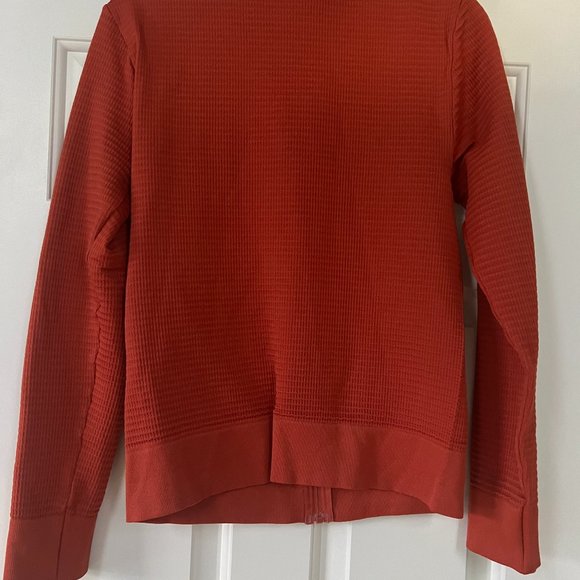 AURA Orange Waffle-Knit Zip-Up Jacket- XL - Picture 2 of 3